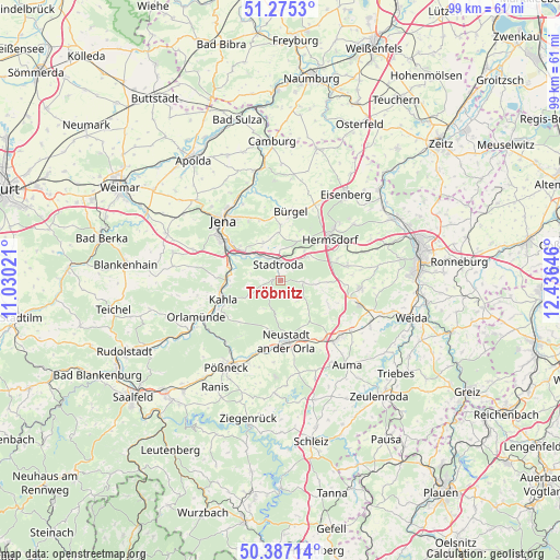 Tröbnitz on map