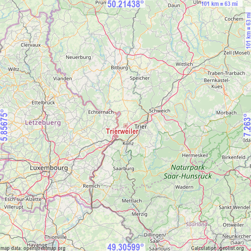 Trierweiler on map