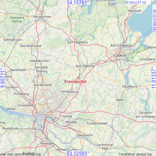Tremsbüttel on map