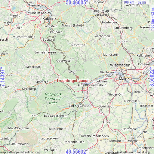Trechtingshausen on map