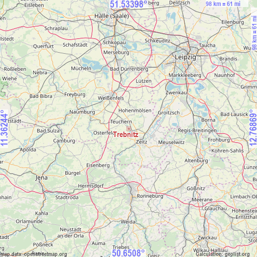 Trebnitz on map