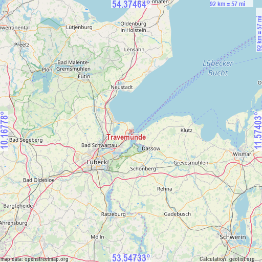 Travemünde on map