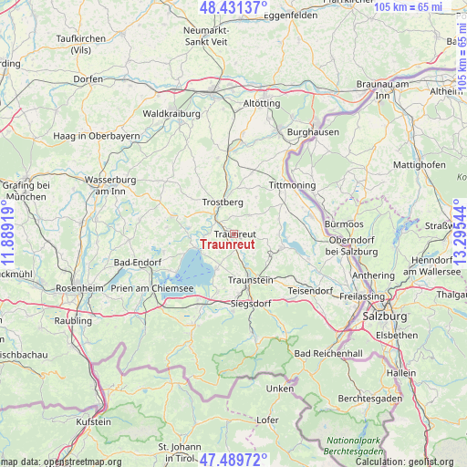 Traunreut on map