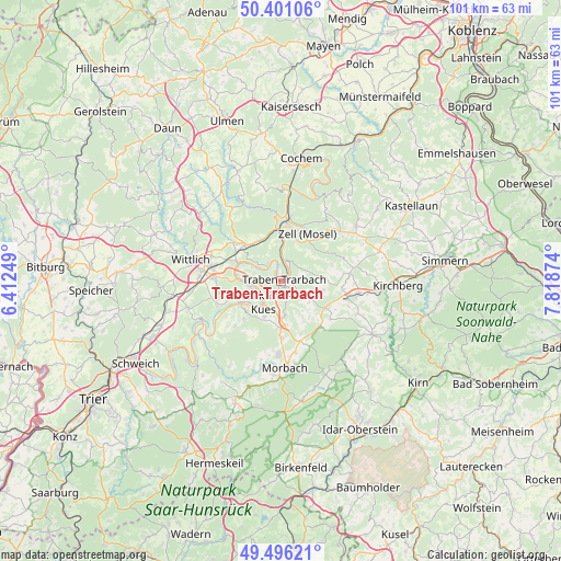 Traben-Trarbach on map