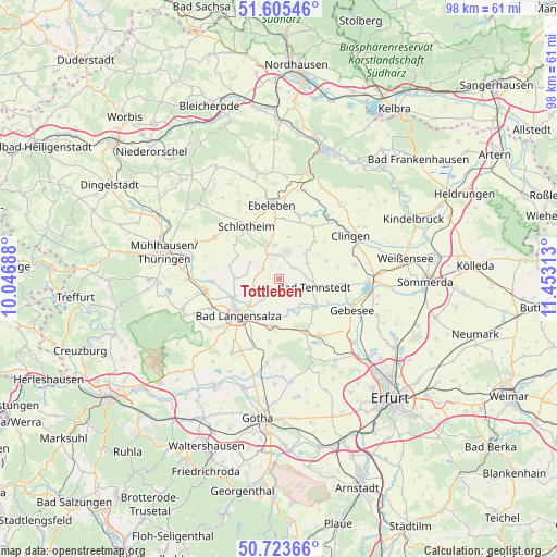 Tottleben on map