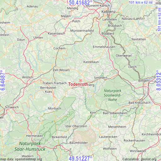 Todenroth on map