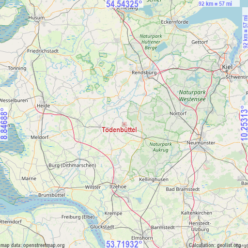 Todenbüttel on map