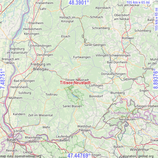 Titisee-Neustadt on map