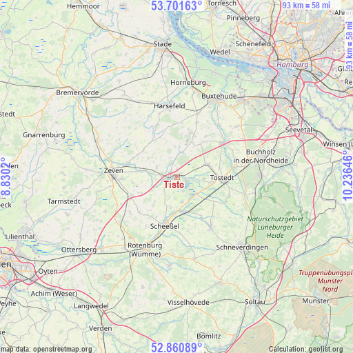 Tiste on map