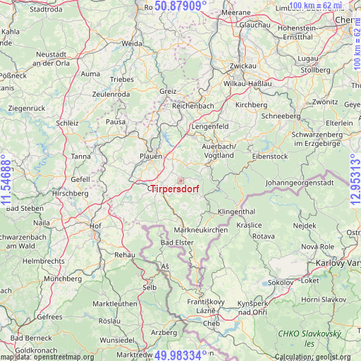 Tirpersdorf on map