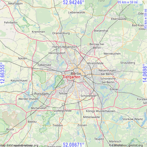 Tiergarten on map