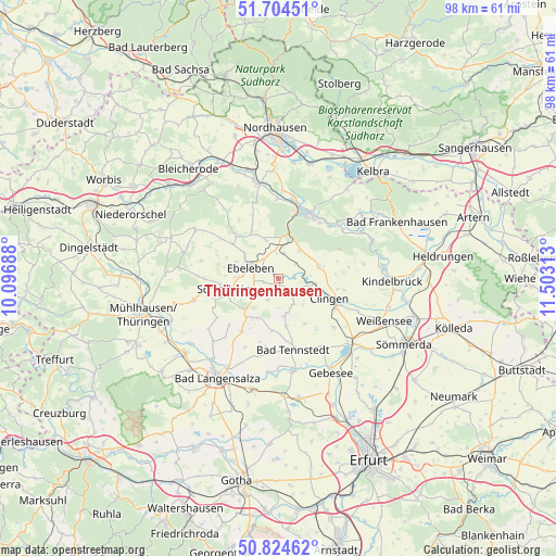 Thüringenhausen on map