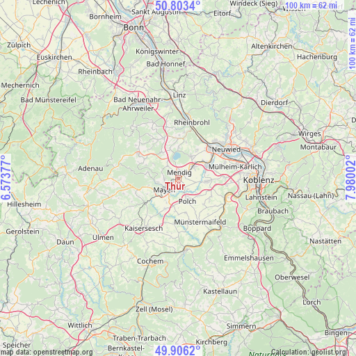 Thür on map