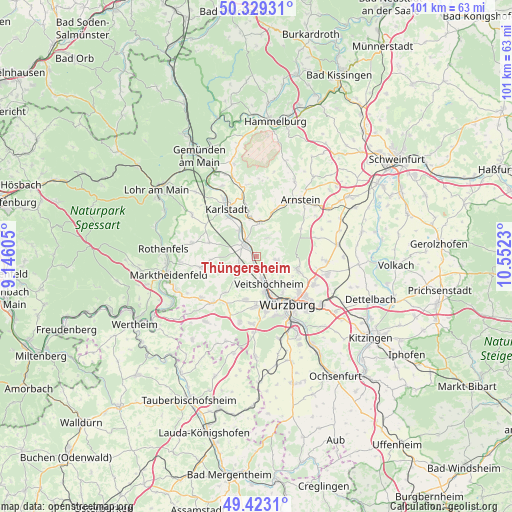 Thüngersheim on map