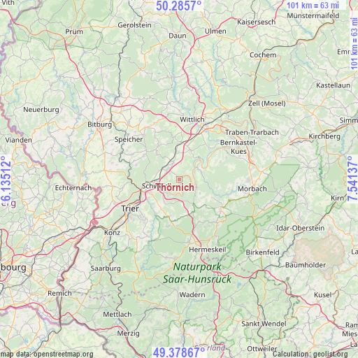 Thörnich on map