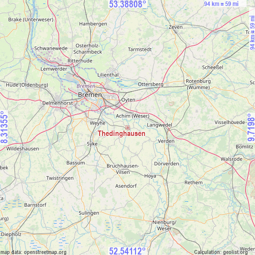 Thedinghausen on map