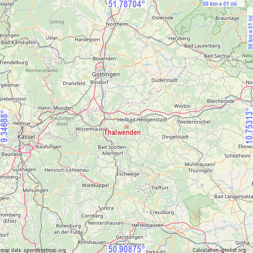 Thalwenden on map