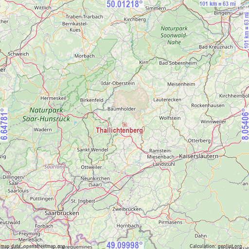 Thallichtenberg on map