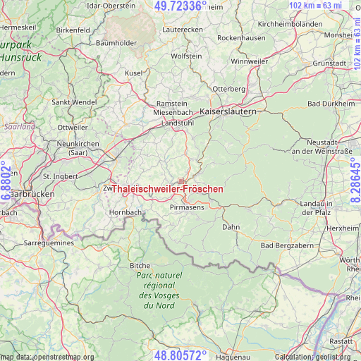 Thaleischweiler-Fröschen on map