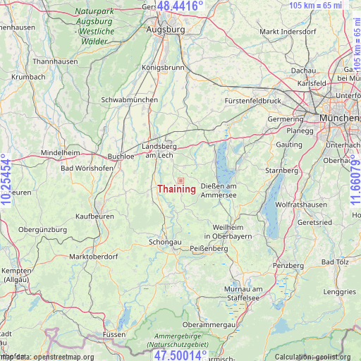 Thaining on map