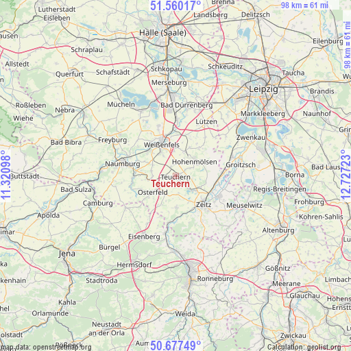 Teuchern on map