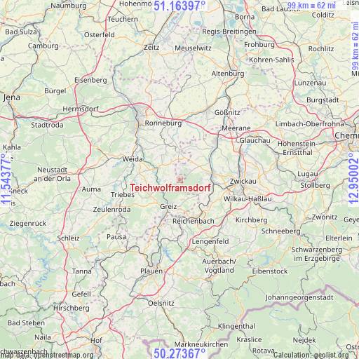 Teichwolframsdorf on map