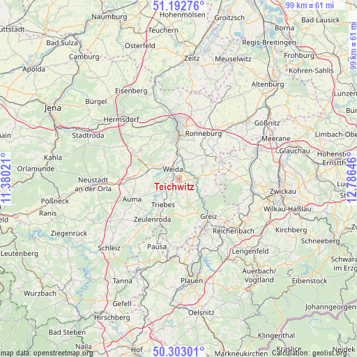 Teichwitz on map