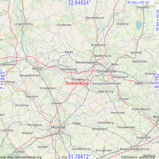 Tecklenburg on map