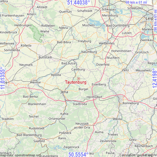Tautenburg on map