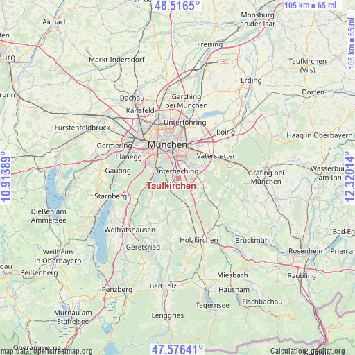 Taufkirchen on map
