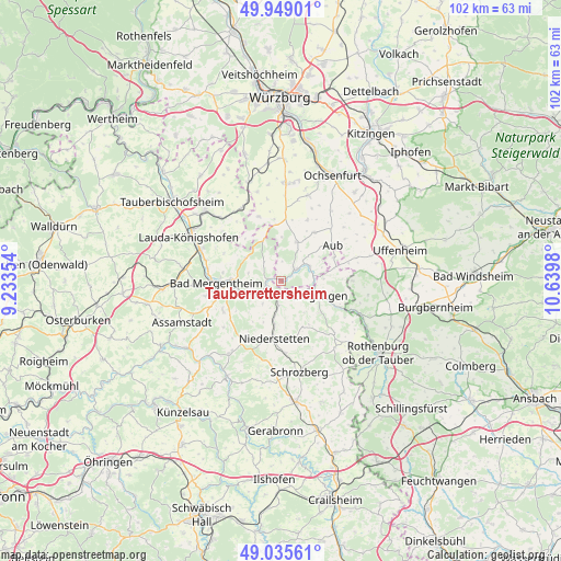 Tauberrettersheim on map