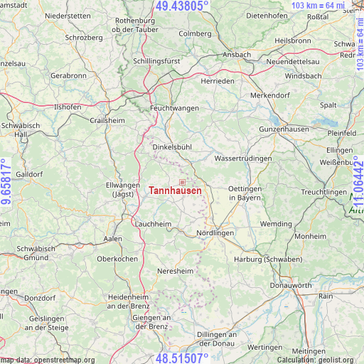 Tannhausen on map