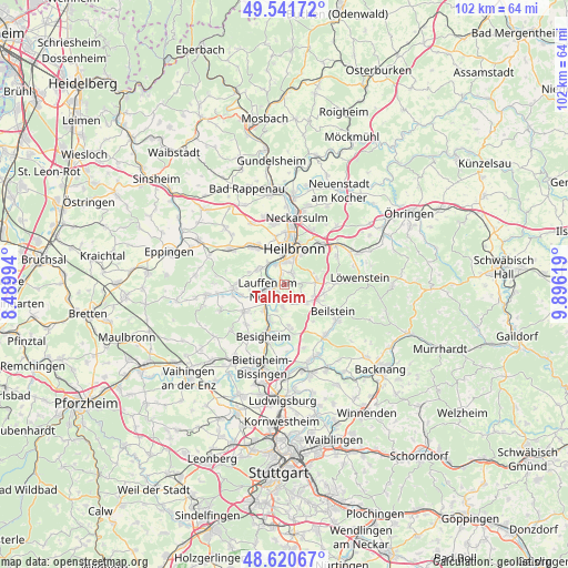 Talheim on map