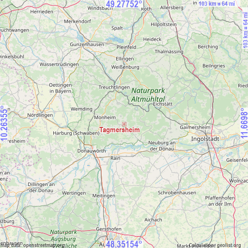 Tagmersheim on map