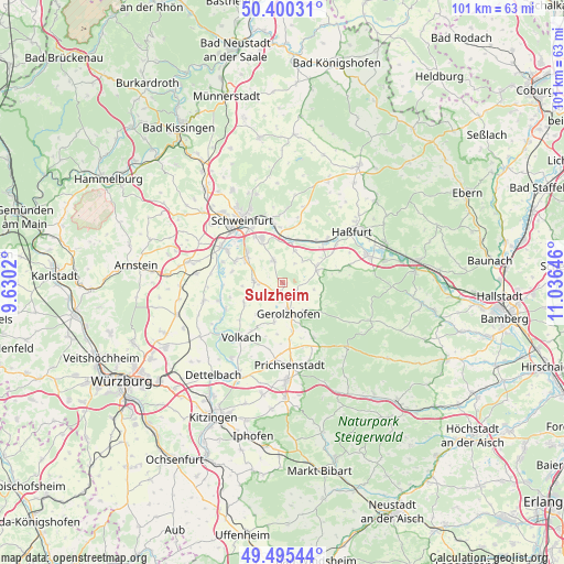 Sulzheim on map