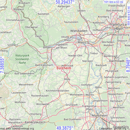 Sulzheim on map