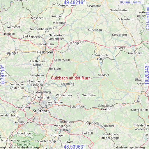 Sulzbach an der Murr on map