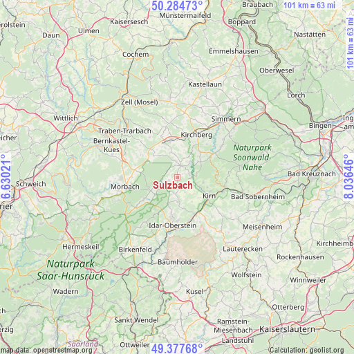 Sulzbach on map