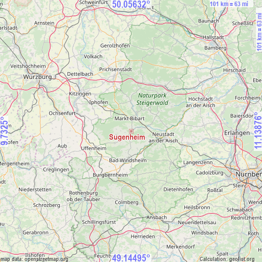 Sugenheim on map