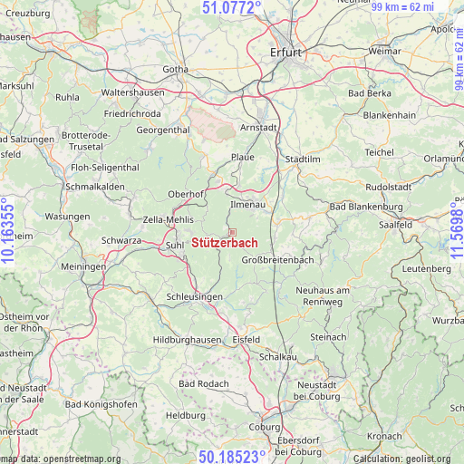 Stützerbach on map