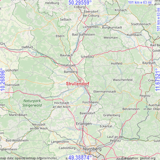 Strullendorf on map