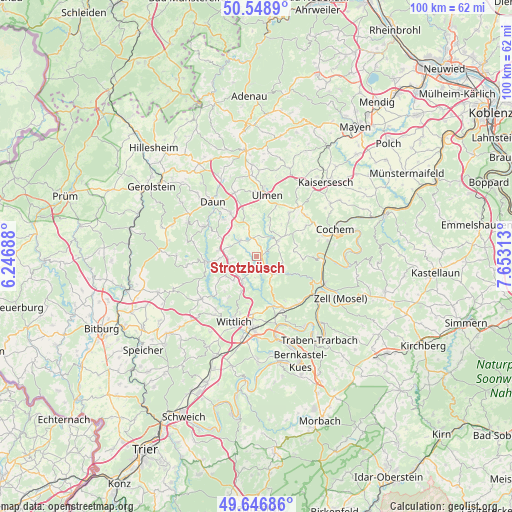 Strotzbüsch on map