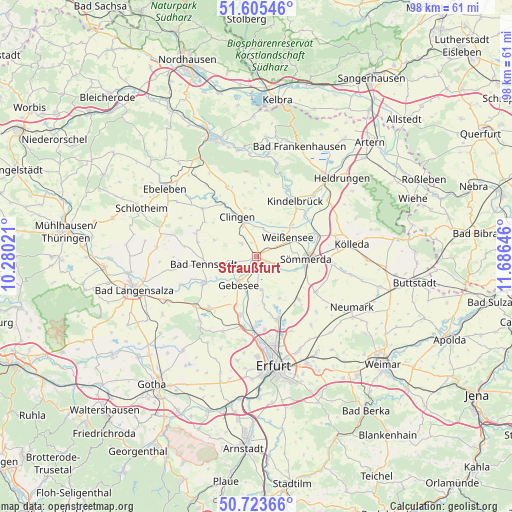 Straußfurt on map