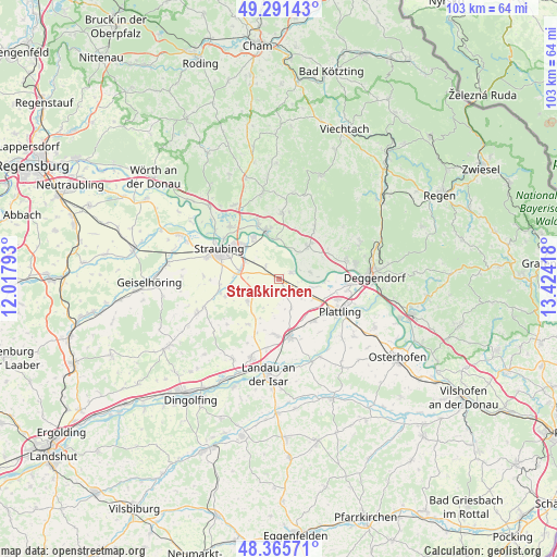 Straßkirchen on map