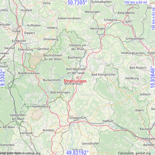 Strahlungen on map