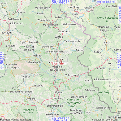 Störnstein on map