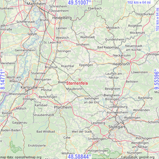 Sternenfels on map