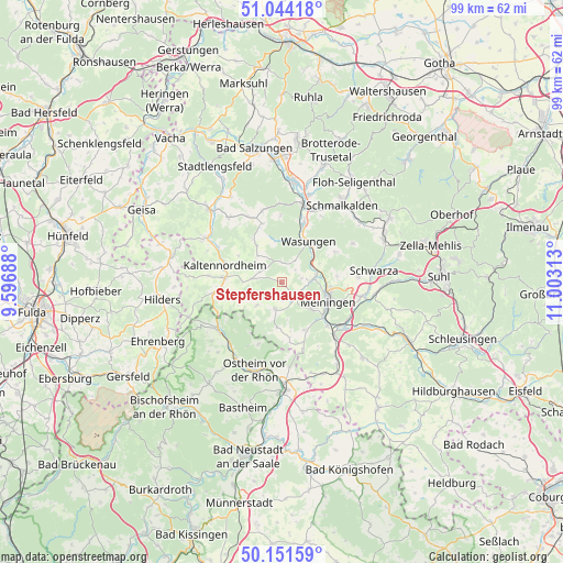 Stepfershausen on map