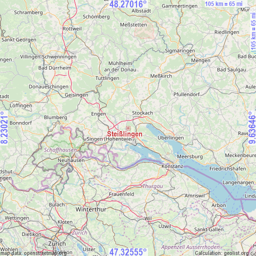 Steißlingen on map