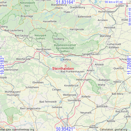 Steinthaleben on map